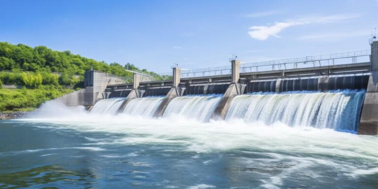 ai-generated-hydroelectric-dam-generating-green-energy-from-flowing-water-ai-generated-free-photo